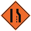 Lane Ends Traffic Sign, 36 in H, 36 in W, Vinyl, Diamond, No Text, 669-C/36-NRVFO-RS