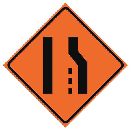 Lane Ends Traffic Sign, 36 in H, 36 in W, Vinyl, Diamond, No Text, 669-C/36-NRVFO-RS