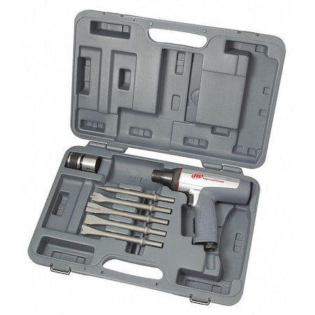 Air Hammer Kit, Industrial Duty, 0.401 in Shank Size, 3,530 bpm, includes 5-piece Chisel Set