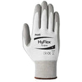 Hyflex Cut-Resistant Coated Gloves, A2 Cut Level, Polyurethane, White/Gray, 2XL (Size 11), 1 Pair
