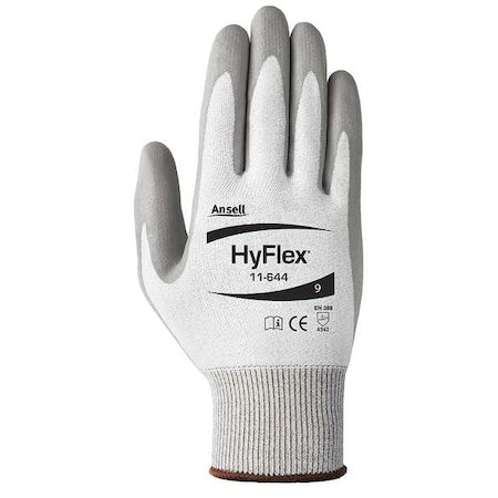 Hyflex Cut-Resistant Coated Gloves, A2 Cut Level, Polyurethane, White/Gray, 2XL (Size 11), 1 Pair