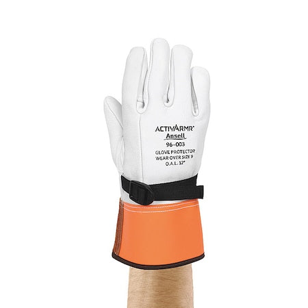 Electrical-Insulating Glove Protectors, Goatskin, 12" Length, Gray, Size 10