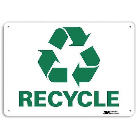 RECYCLE, 14 in W x 10 in H, Horizontal Rectangle, Aluminum, U1-1028-NA_14x10