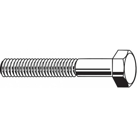 Grade 5, 3/8"-16 Hex Head Cap Screw, Zinc Plated Steel, 1-3/4 in L, 50 PK