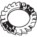 External Tooth Lock Washer, For Screw Size M8 Steel, Zinc Plated Finish, 100 PK