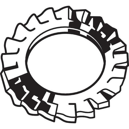 External Tooth Lock Washer, For Screw Size M8 Steel, Zinc Plated Finish, 100 PK