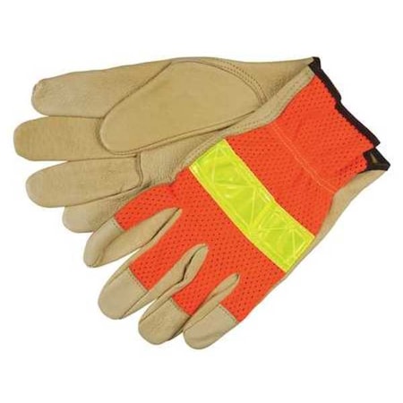 Leather Drivers Gloves, Pigskin with Polyester Mesh Back, Shirred Slip-On, Keystone Thumb, Gunn Cut