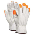 Leather Drivers Gloves, Cowhide, Shirred Slip-On, Keystone Thumb, Gunn Cut, Beige, M 1 PR