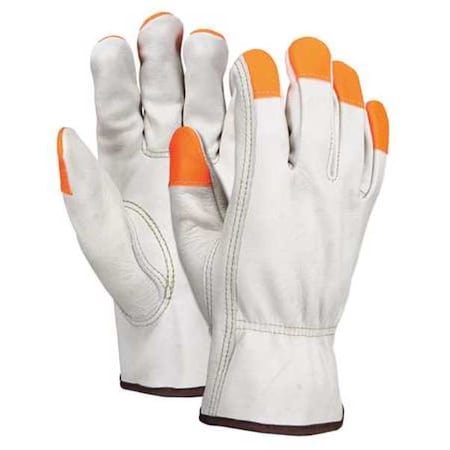 Leather Drivers Gloves, Cowhide, Shirred Slip-On, Keystone Thumb, Gunn Cut, Beige, M 1 PR