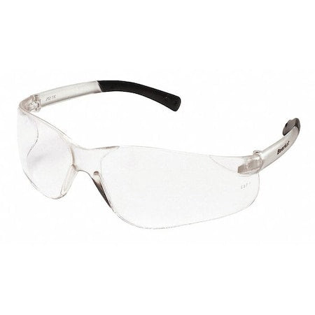 BearKat BK1, Safety Glasses, Uncoated, Clear Lens, Clear/Black Frame, Frameless