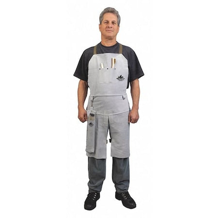 Leather Welding Bib Apron Split Leg 24X
