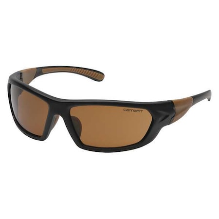 Carbondale, Safety Glasses, Anti-Scratch, Amber Lens, Black, Tan Frame, Full-Frame