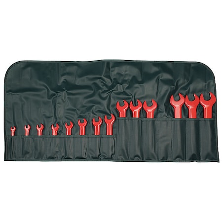Ins Open End Wrench Set,5/16-1-1/8,14 Pc