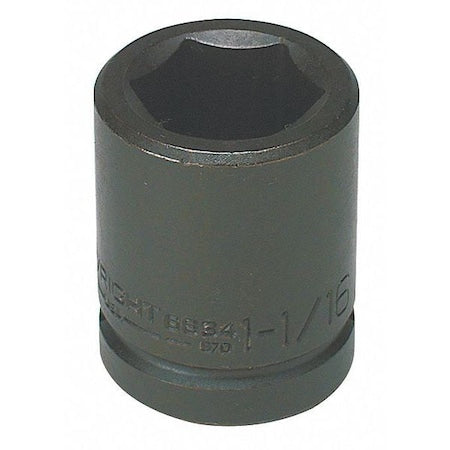 3/4 in Drive Impact Socket Standard Socket, black oxide, Steel,2 9/16 in