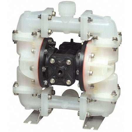 Double Diaphragm Pump, PVDF, Air Operated, PTFE, 23 gpm GPM 220 Degrees F