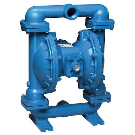 Double Diaphragm Pump, Cast iron, Air Operated, 106 GPM 220 Degrees F