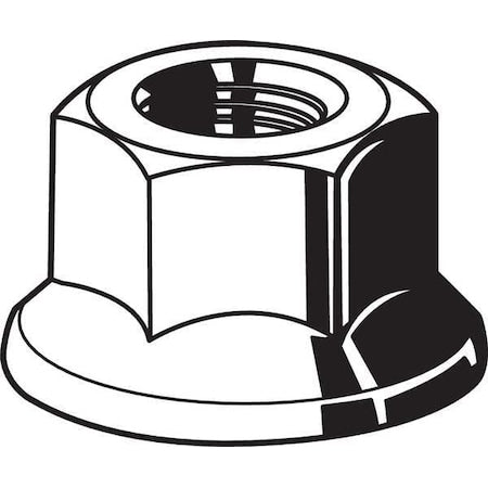 Top Lock Distorted Thread Lock Nut, #8-32, Steel, Grade A, Zinc Plated, 1/8 in Ht, 100 PK
