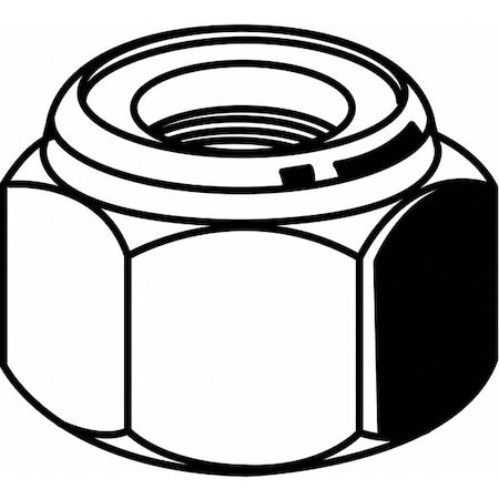 Nylon Insert Lock Nut, 9/16"-12, Steel, Grade 8, Black Oxide, 41/64 in Ht, 25 PK