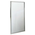 Framed Mirror, Wall Mount, 36 in H x 18 in W x3/4 in D, Stainless Steel, Bright Annealed Finish