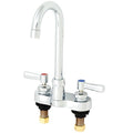 Manual Gooseneck Bathroom Faucet, 4" Mount, Chrome 2 Hole