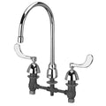 Manual Gooseneck Kitchen/Bathroom Faucet, 8" Mount, Chrome 3 Hole