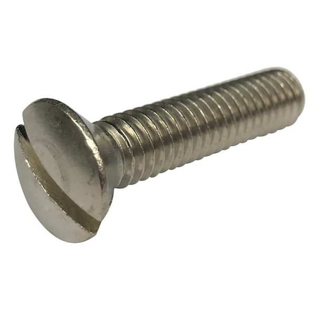 #8-32 x 3/4 in Slotted Oval Machine Screw, Plain 18-8 Stainless Steel, 100 PK