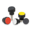 Knurled Knob, Thermoplastic, Black, D= M10, D1= 34, H= 36, Comp: Stainless Steel, Cap: Black