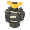 1" FNPT Polypropylene Ball Valve 3-Way