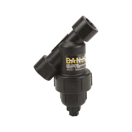 Y Strainer, 1/2" Pipe, FNPT x FNPT, Polypropylene, 150 psi