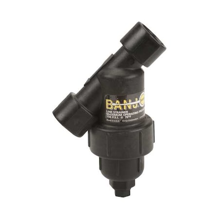 Y Strainer, 3/4" Pipe, FNPT x FNPT, Polypropylene, 150 psi
