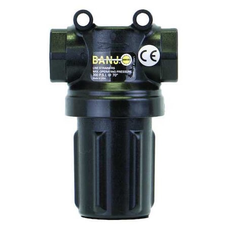 Mini T-Line Strainer,3/4",30 Mesh,Black