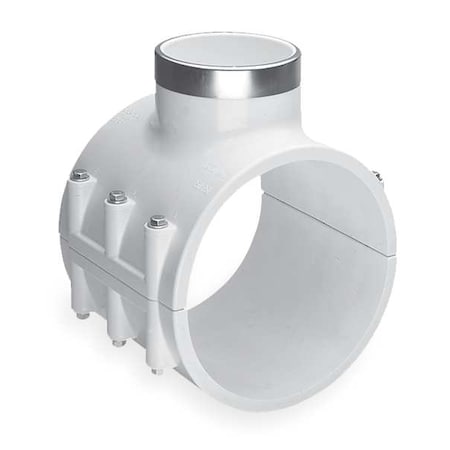 PVC,SaddleClampTee,4in,4in,1inSocket