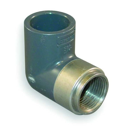 CPVC Short Sweep Elbow, 90 Degrees, Schedule 80, 1/2" Pipe Size, FNPT x Socket