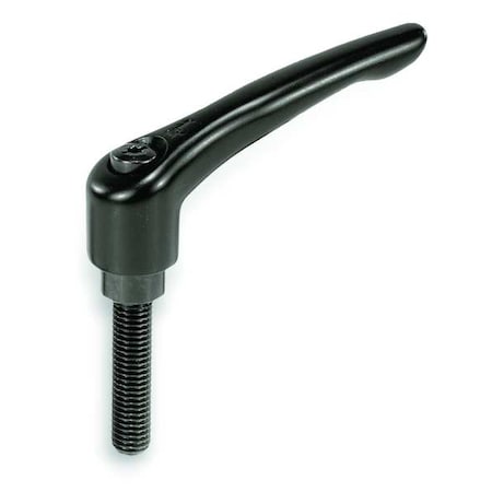 Adjustable Handle, Modern Design, Sz. 2, 1/4-20X25, Die Cast Zinc Black Satin, Comp: Steel