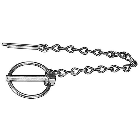 Lynch Pin, 1/4 in Dia, 1-9/16 in L, 1-1/4 in Usable Lg, Steel, 5 PK
