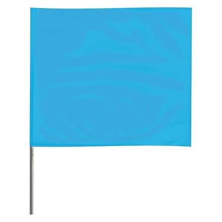 Marking Flag, Vinyl, 21" Wire Staff, Blank, 21" L., 100 PK