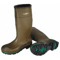 Rubber Boots, Plain Toe, Defined Heel, Waterproof, Oil Resistant Sole, Olive, Size 9