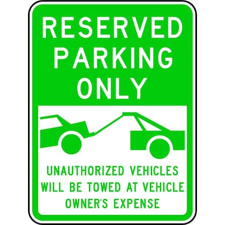 Reserved Parking Sign,24" x 18, RP-123-18HA