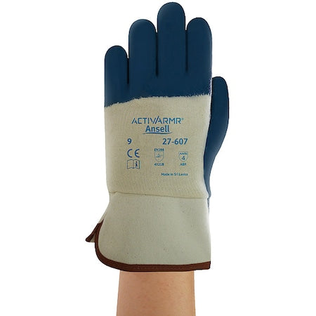 Nitrile Coated Gloves, 3/4 Dip Coverage, Blue, L, PR