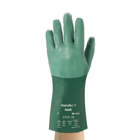 AlphaTec(R) 08-352 Chemical Resistant Gloves, Neoprene, 12 in L, 55 mil, Green, 10, 1 PR