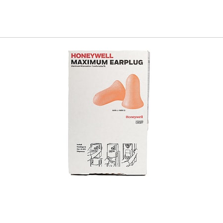 MAXIMUM Ear Plugs Dispenser Refill, Uncorded, Bell Shape, NRR 33 dB, Disposable, Coral, M, 500 Pairs