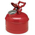 Liquid Disposal Safety Can, Galvanized Steel, 2.5 gal, Flame Arrester, Red, Flammables