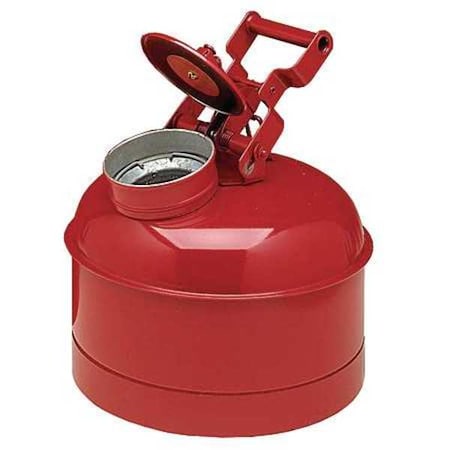Liquid Disposal Safety Can, Galvanized Steel, 2.5 gal, Flame Arrester, Red, Flammables