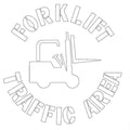 Stencil, Fork Lift Traffic Area, 24 in Character Height, Polyethylene, Clear