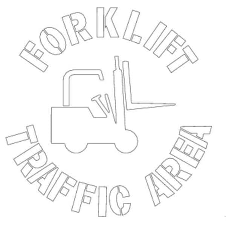 Stencil, Fork Lift Traffic Area, 24 in Character Height, Polyethylene, Clear