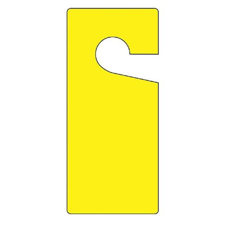 Tag, Blank, Plastic, 9 in H x 4 in W, Yellow, Rectangle, 10 PK