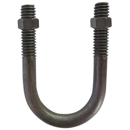 Round U-Bolt, 1/4"-20, 1 in W, 1 3/4 in H, Plain Stainless Steel, 10 PK