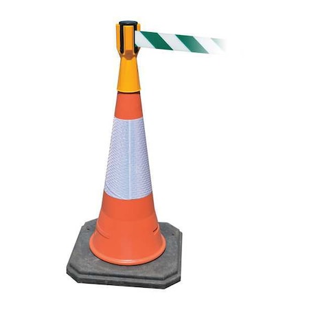 Retractable Barrier Tape, Yellow, Blank