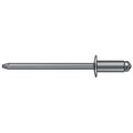 Blind Rivet, Flanged Head, 3/16 in Dia., 59/64 in L, Stainless Steel Body, 100 PK