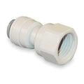 Push-Fit Adapter Fitting, 3/8 in Tube Size, Acetal, Gray, 10 PK